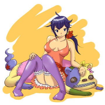 女の子とぬいぐるみ