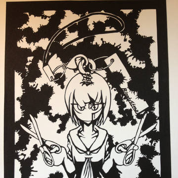 切り絵：血みどろストラップ原画を切ってみた