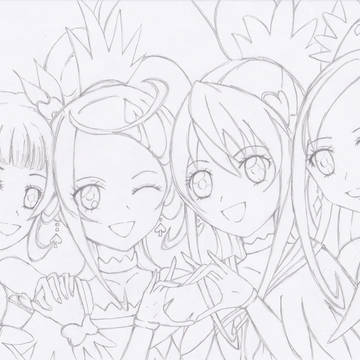 ドキドキプリキュア　ぬりえ用