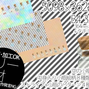 【自作フリー素材】小瓶【B4 350dpi 印刷向け】