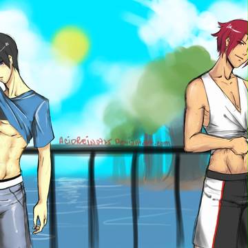 Free! Rin & Haruka jogging.