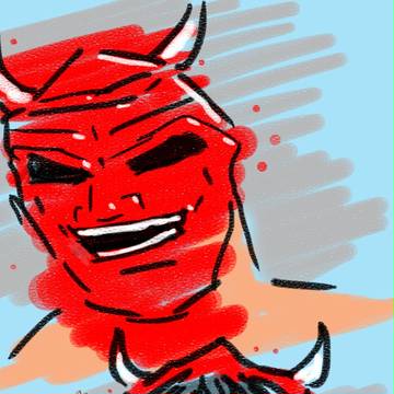 boy with the demon mask