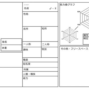 キャラクター設定表(戦闘モノ向き)