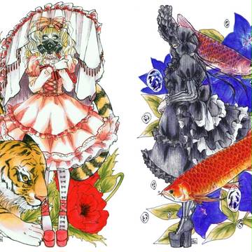 虎とアロワナ