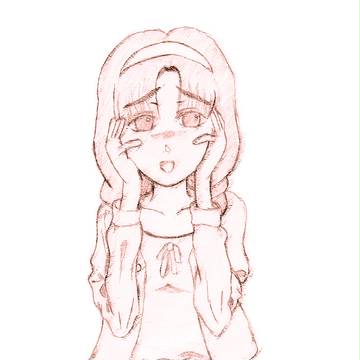 女の子、ロングヘア、模写、気晴らしに描きました。