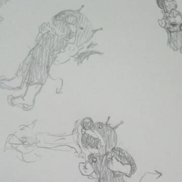 バイキンマンらくがき。