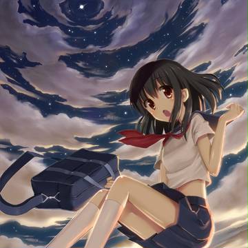 夕空下校