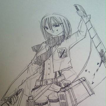 落書きミカサ