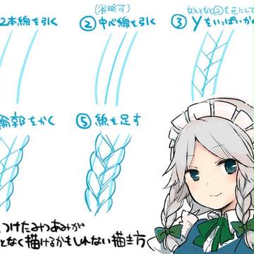 個人的みつあみの描き方