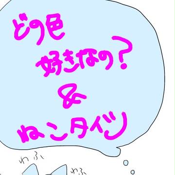 「どの色好きなの？」と猫タイツ