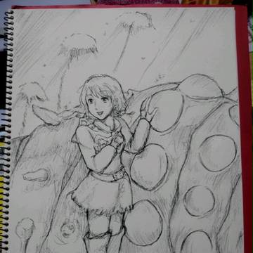 ナウシカと王蟲(落書き)