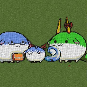 Minecraftですくすく一家（ドット絵）