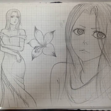 華とドレスと女性
