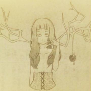 今にも折れそうな。