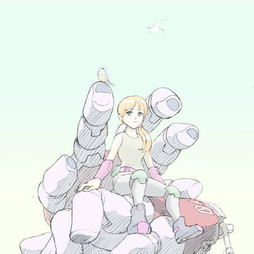 ロボットの手の上の女の子