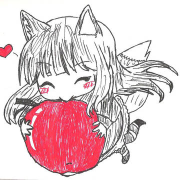Holo, the apple loving wolf