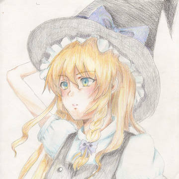 色鉛筆で魔理沙