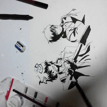 燐＆雪男の切り絵