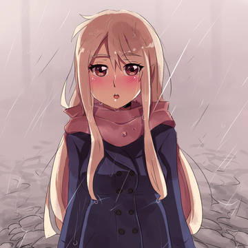 雨の中で