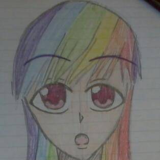 my rainbow haired oc mai