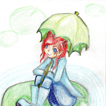 雨降りカエル