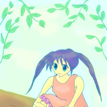 葉っぱと女の子