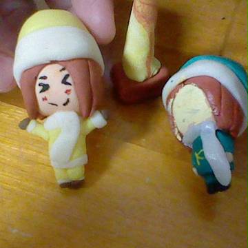きっくんを樹脂粘土でつくってみた。（クリスマスバージョン）