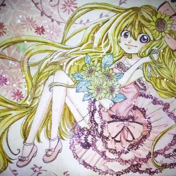 同色系練習 花叢少女