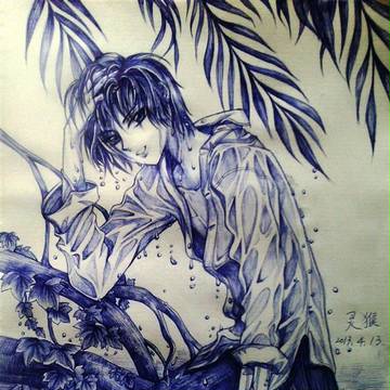湿漉漉的美男子