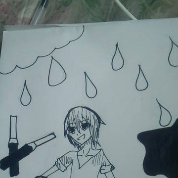 雨の日の色塗り
