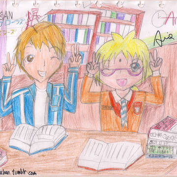 マルチョと勅使河原 at the library