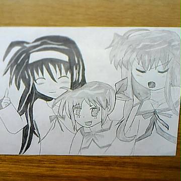 魔法少女リリカルなのは　仲良し三人組を描いてみた