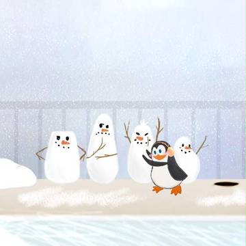 ペンギンズの雪だるま＊