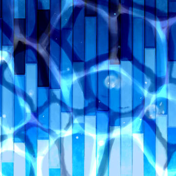 青い床