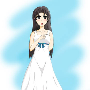 夏　白ワンピ