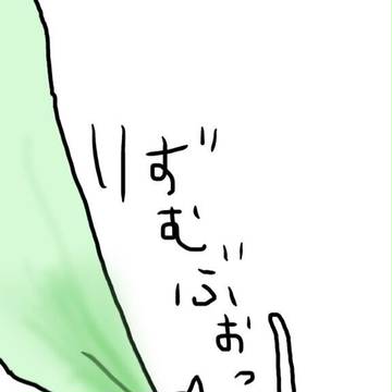 カーテン吸う猫