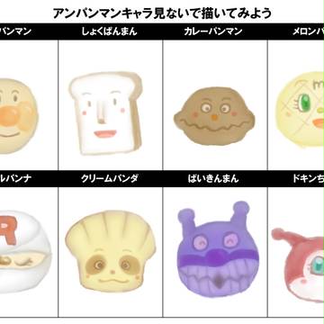 アンパーンマーン!を見ないで描いてみた。