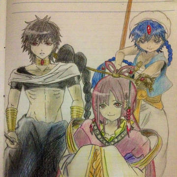 マギ  アラジン、ジュダル、練紅玉