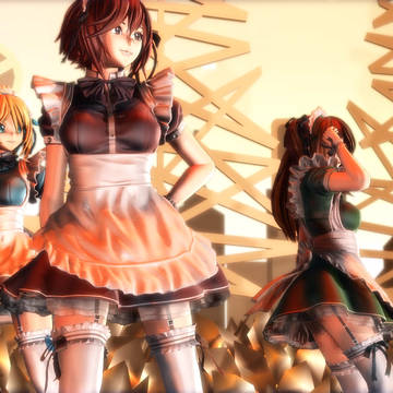メイドさんx3 in MMD