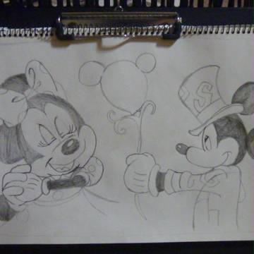 直感イラスト！３０周年ミッキー&ミニー。試作３枚目