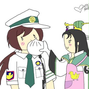 肉まん試食中