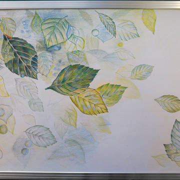 塗り絵、葉っぱ、完成～。