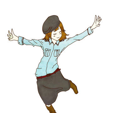 ベレー帽かぶった女の子