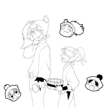 ようぐいいんかい線画。