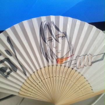 団扇にミカサを描いてみた[コピック]