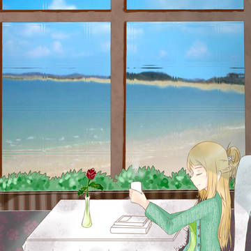 夏のカフェ