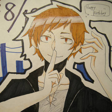 友人のＨＰＢ（8月12日）に描いたカノさん