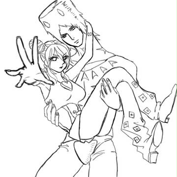 徐倫＆ウェザー線画