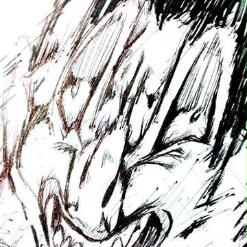 ヘドバンの時の顔。