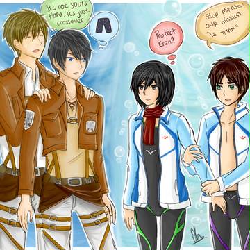Crossover : SnK and Free!